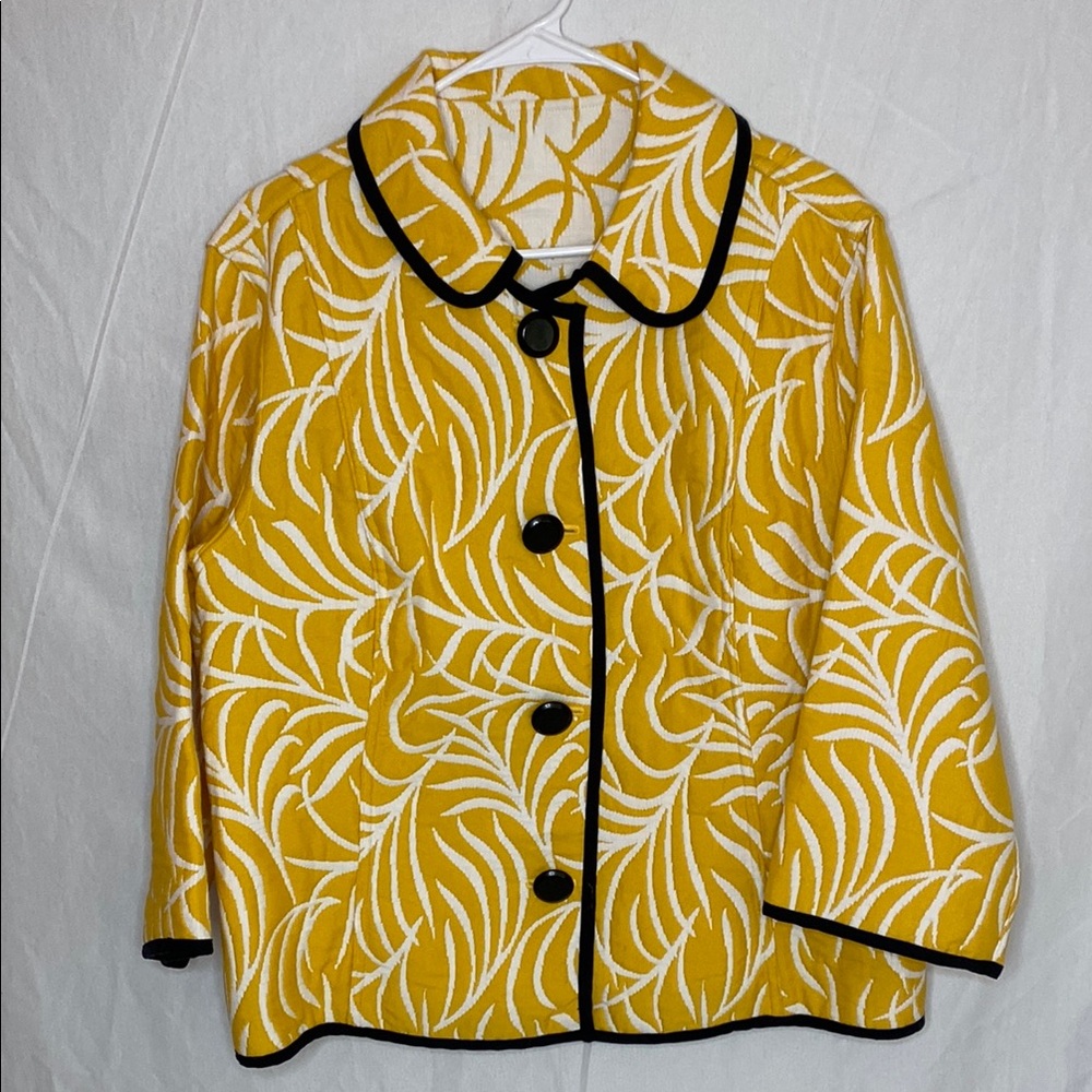 Trimdin Artisan Reversible Fabric Yellow Patterned Women's Jacket